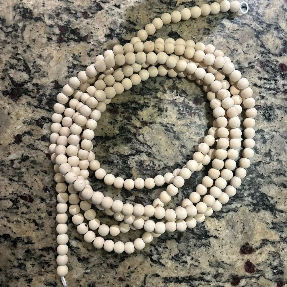 33' Wooden Beads Christmas Garland